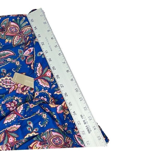 J Crew Skirt WMNS 12 Blue Belted pull-on Midi Liberty Flora Belle K7713 Ruffle - Picture 5 of 13